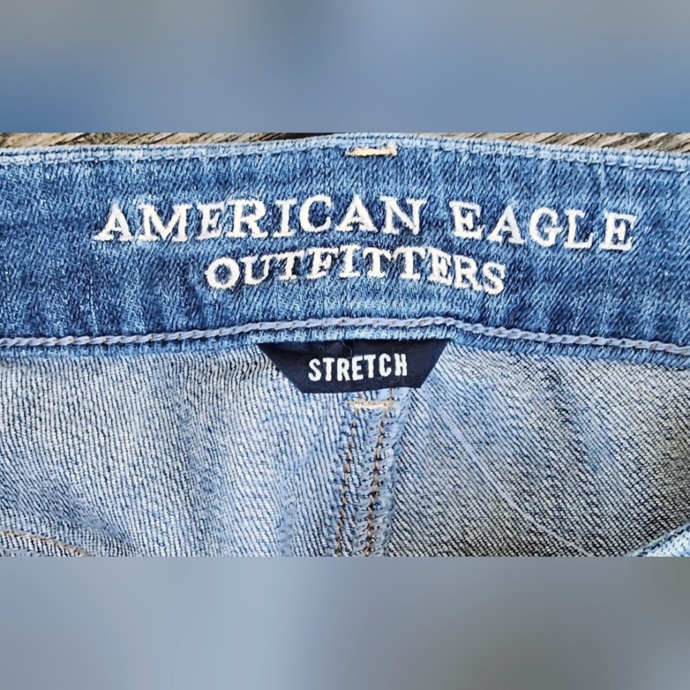 American Eagle AEO Boho Artist Distressed Destroyed Flare Denim Jeans 8 - Picture 15 of 15